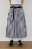 EMBO CHECK LONG SKIRT