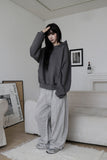 High-neck cut-off hood zip-up