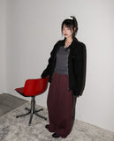 Enjet zipper pocket oversized fit boxy denim zip-up jacket