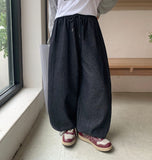 [Unisex] Parento Raw Denim Banding Balloon Wide Pants
