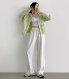 Color Banding Long Wide Training Pants