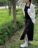 Chika strap nylon long skirt