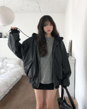 Meto Leather Hood Flight Jacket
