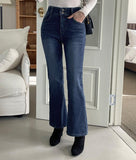 Mikel Span Brushed Two Button Bootcut Denim Pants