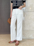 Bully Herringbone Cotton Banding Wide Pants