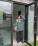 Moruku Stripe Collar Over Long Sleeve Tee