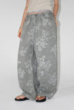 RIPSTOP FLOWER WIDE PANTS