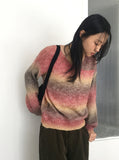Aran Mix Gradient V-neck Knit