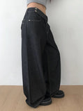 [MADE/Non-Fade] Front two-button stitch wide raw denim pants