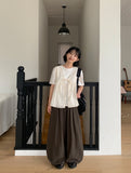 Folding Embroidery Punching Ribbon Nashi Blouse