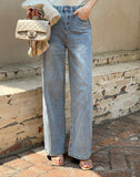 Haibeul Cotton Wide Banding Denim Pants