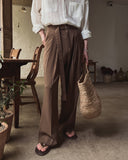 Cooling Belted Two-Tuck Slacks