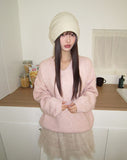 Noez V-Neck Lambs Wool Loose Fit Knit