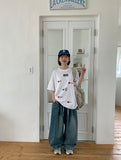 Malka Denim Banding Balloon Wide Pants