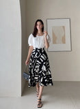Arta Pattern Banding Flare Skirt