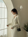 Rasche V-neck ribbed tie cardigan