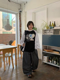 [unisex] Oiko printing color matching raglan long sleeve tee