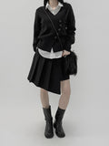 Mink wrap unbalanced miniskirt