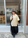 [unisex] Rimel Color Summer Over Short Sleeve Shirt