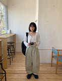 Tsudi Cotton Pintuck Balloon Wide Pants