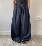[unisex] Menteki Summer Banding Raw Denim Wide Pants