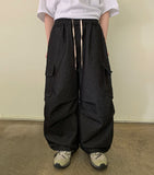 Tyou Cargo Banding String Parachute Denim Pants