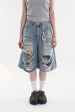 Anaheim distressed bermuda denim pants