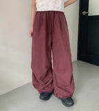 [unisex] Myoti banding string washing wide parachute pants