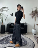 Eiffel studded striped denim pants