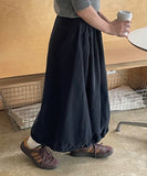 Curin Peach Fuzz Banding Balloon Long Skirt