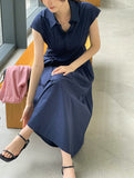 Zeroti Collar Shirt Cap Sleeveless One Piece