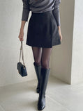 Tome Wool A-line Wrap Mini Skirt