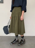 Dekin Shirring Banding Midi Skirt