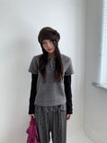 Maena Boucle Layered Short Sleeve Knit