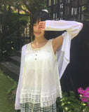 [MADE] Toyu pin tuck frill button lace sleeveless