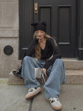 Damage Crop V-neck Cardigan