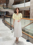 Jehenre Cut Flare A-Line Long Skirt