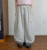 Bonta Summer Cargo Banding Wide Pants