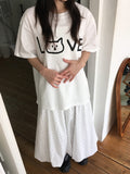 Kayan Banding Dot Balloon Long Skirt