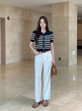 Hazel Stripe Puff Knit Cardigan