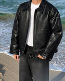 Fade leather jacket