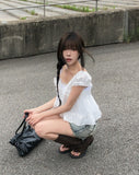Shuyi Lace Puff Blouse