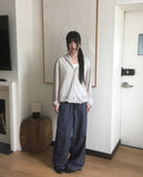 Puka Stripe Banding Wide Pants