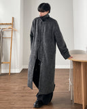 Mohair Leather Collar Wool Coat