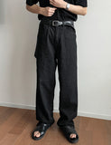 Normal black wide denim pants