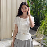 Denrua Double Button Jacket Blouse