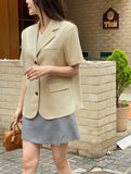 Jamian Tailored Collar Short Sleeve Short Jacket