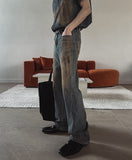 Summer Cool Oil Washed Flare Denim Pants