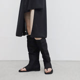 Beuan linen open toe flip flops sandal boots