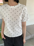 Tarui Dot Crop Short Sleeve Tee